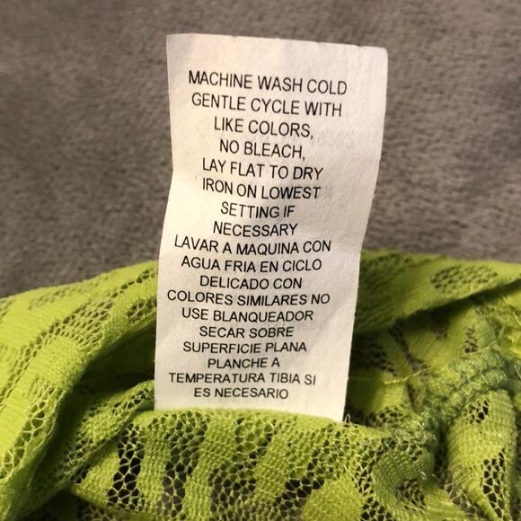 Lily White Green stretch lace Tunic Top Size Large Y2K - Picture 8 of 8